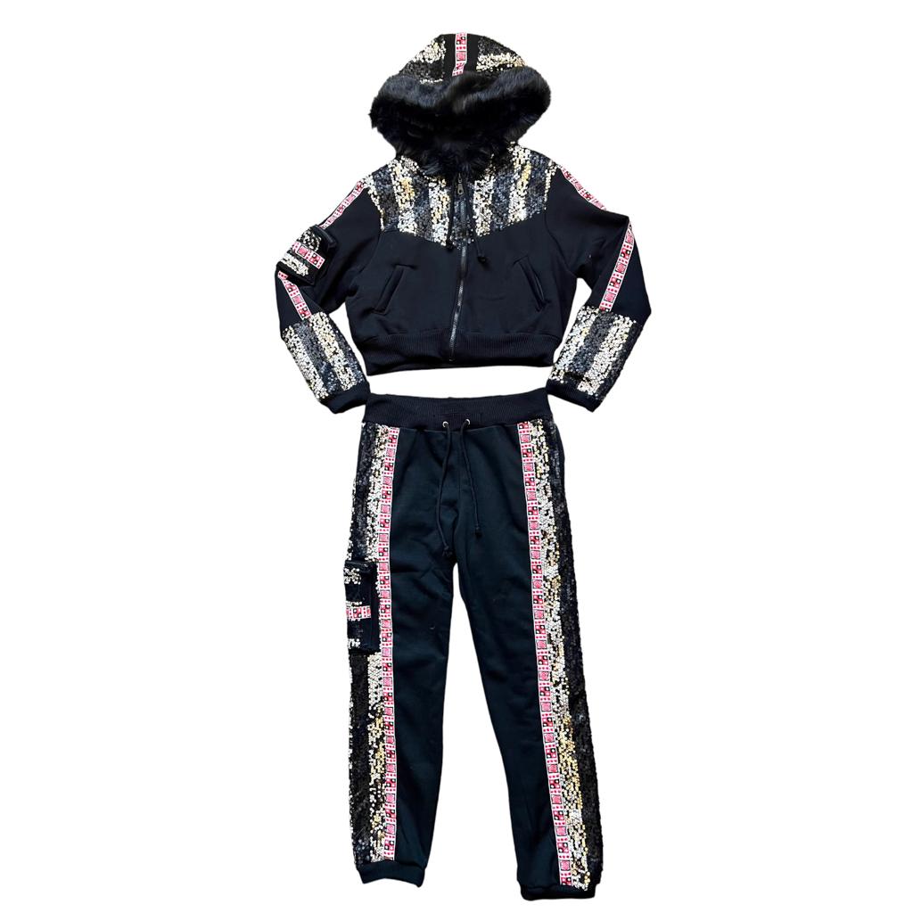 Stripey Sequin 'One of kind' Tracksuit