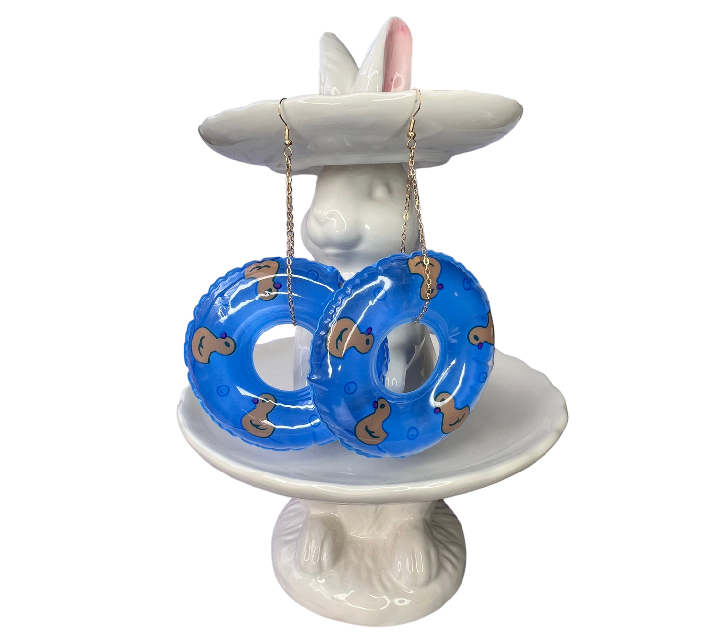 Rubber ducky hoop earrings