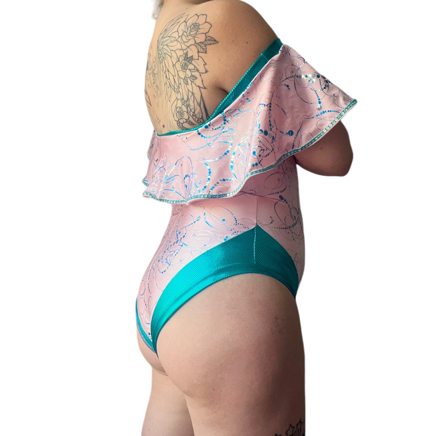 Pastel Pink and Blue Swirls Leotard