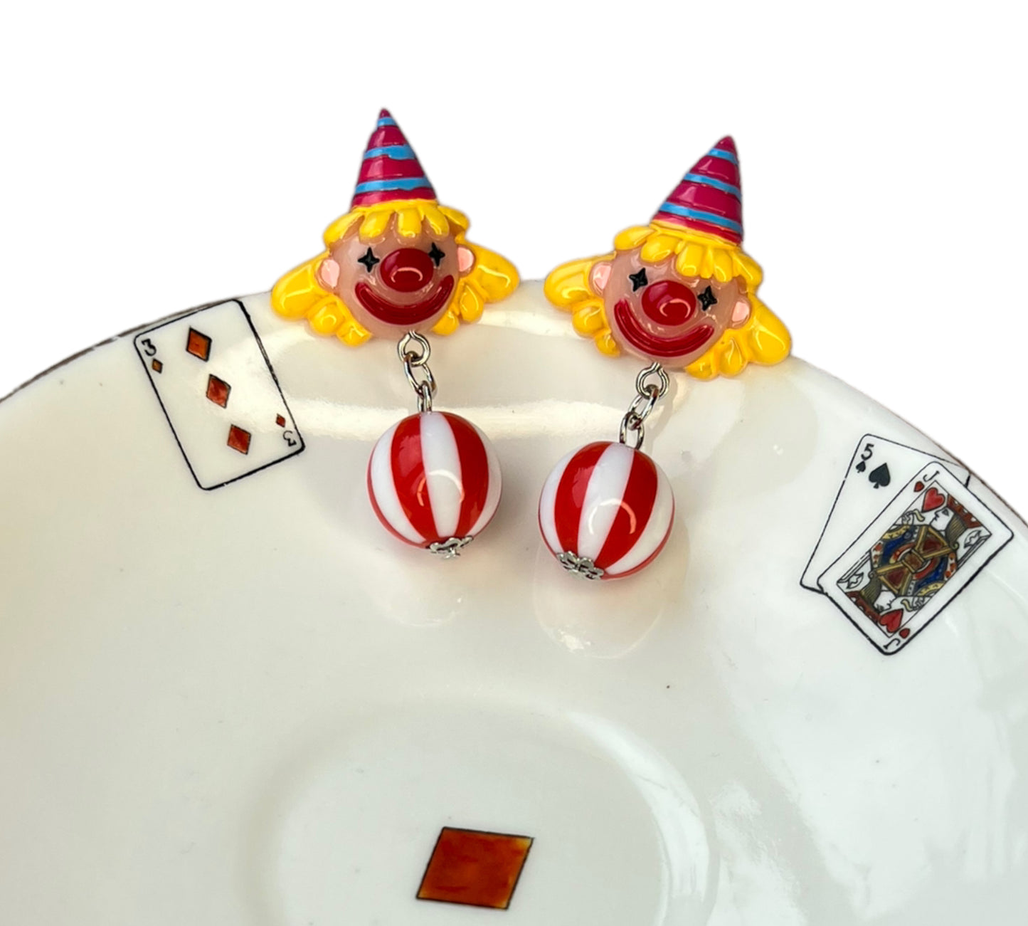 Clown stud earrings