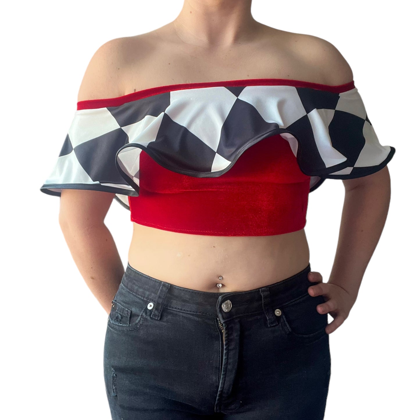Harlequin Circus Crop Top - Red