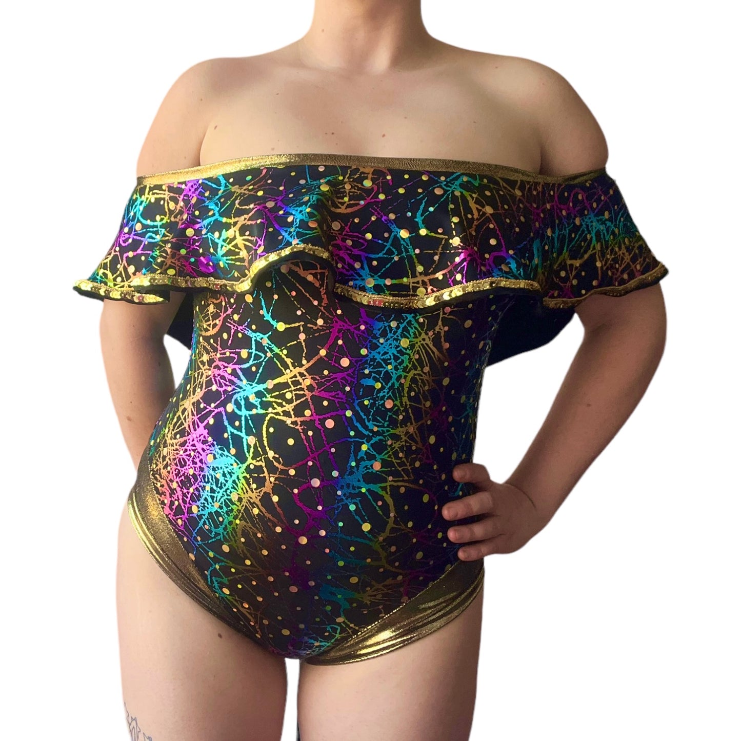 Galaxy Rainbow Sparkles Leotard - Black