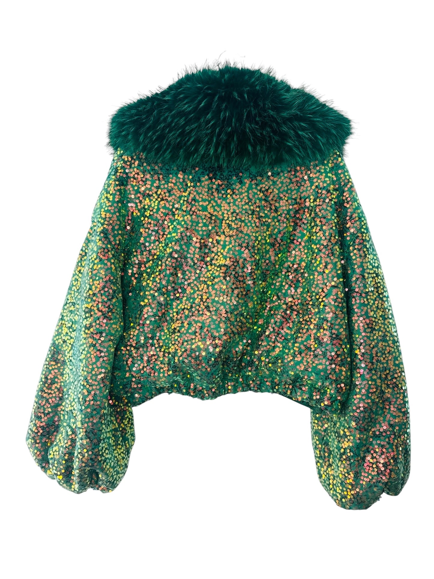 Disco Diva Coat - Emerald Green