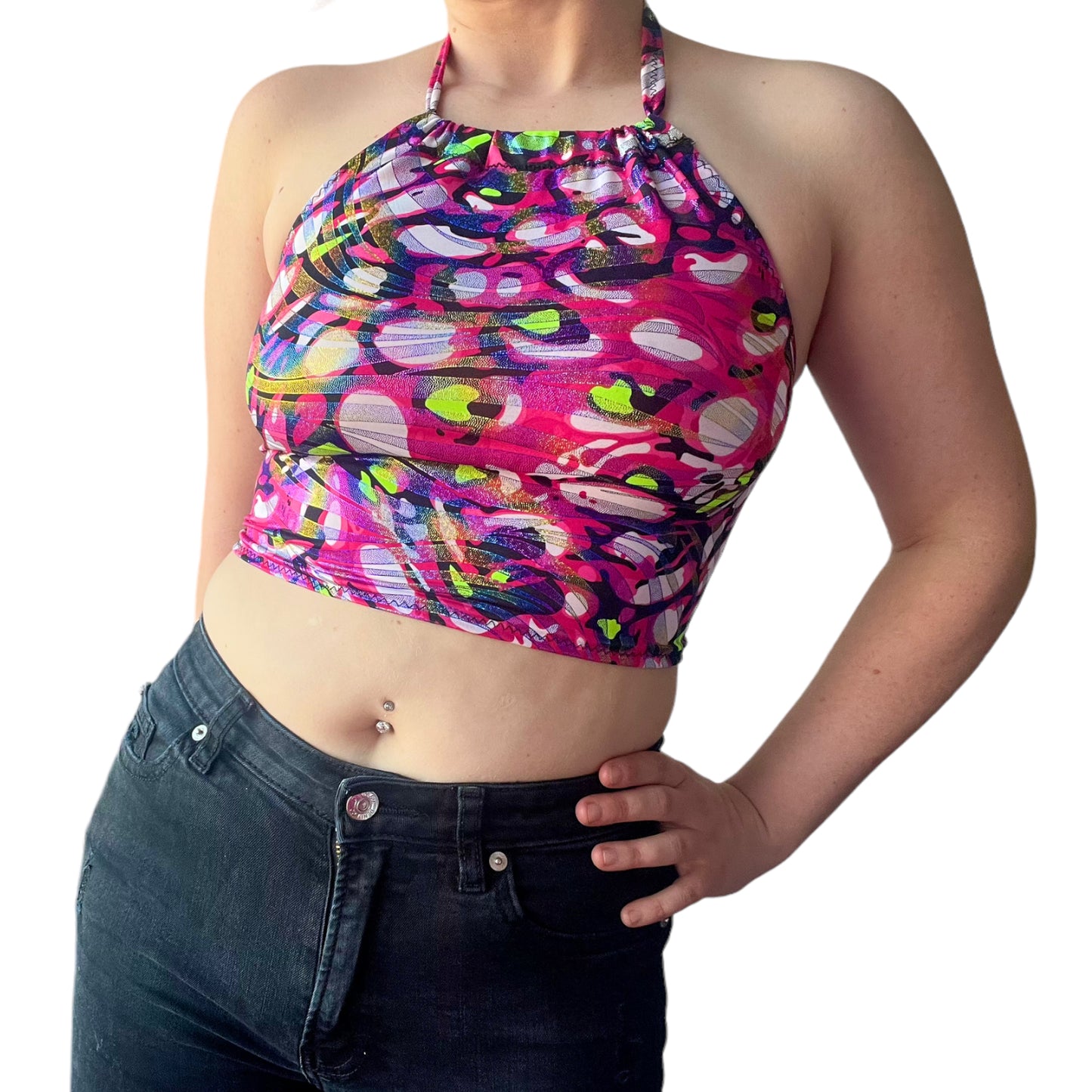 Ex Stock Funky Purple Halter Top