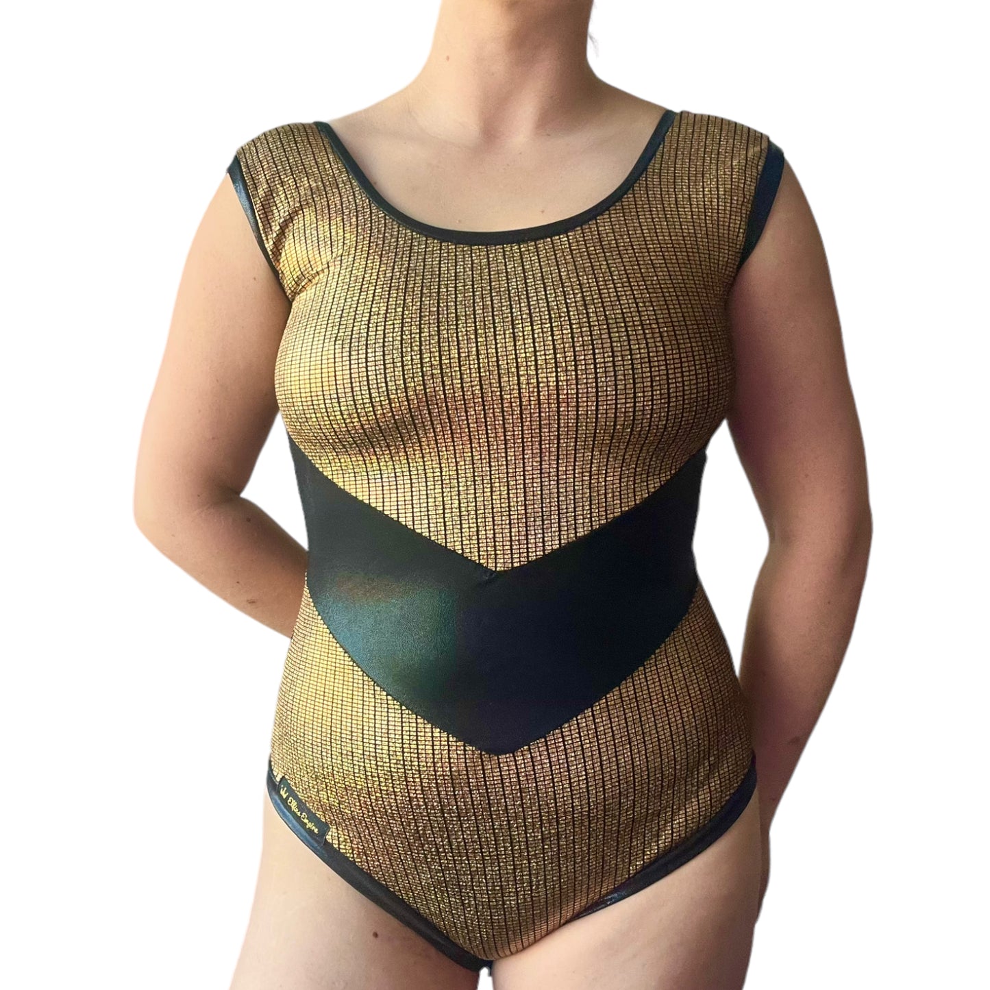 Ex Stock Black and Gold Leotard