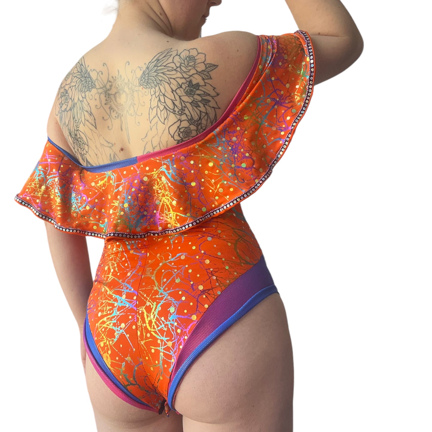 Galaxy Rainbow Sparkles Leotard - Orange