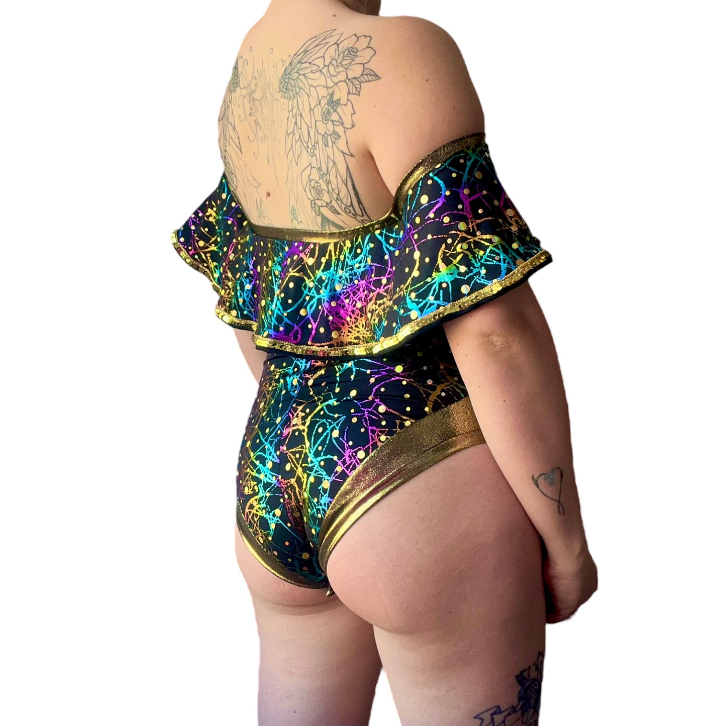 Galaxy Rainbow Sparkles Leotard - Black