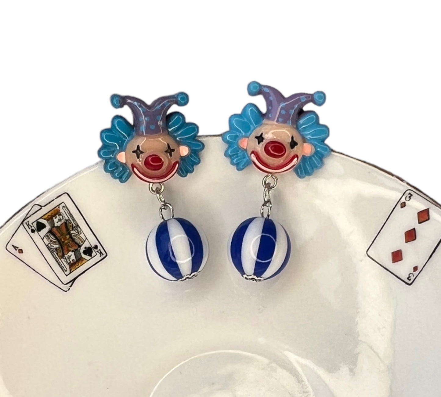 Clown stud earrings