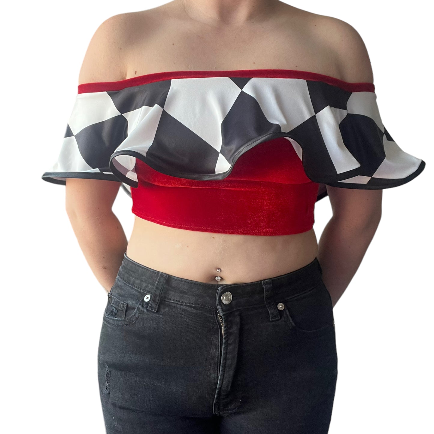 Harlequin Circus Crop Top - Red