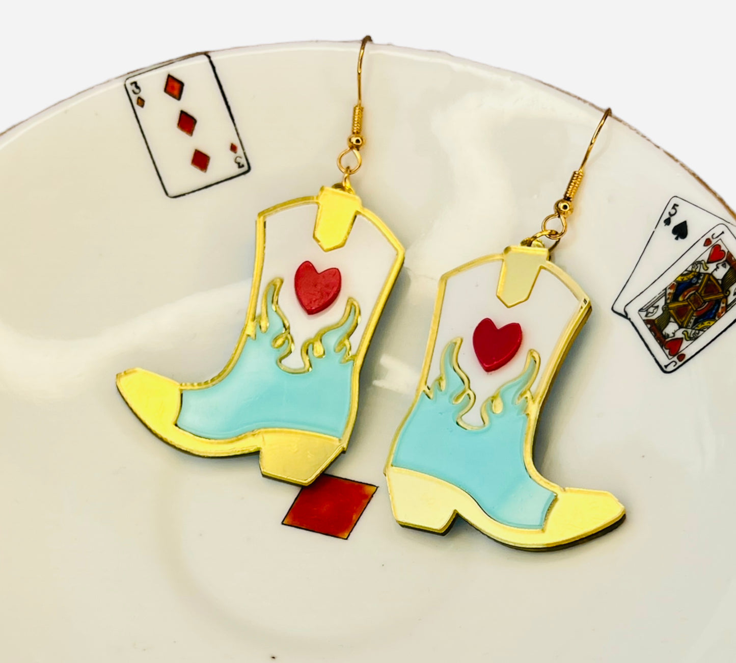 Acrylic Cowboy boot earrings