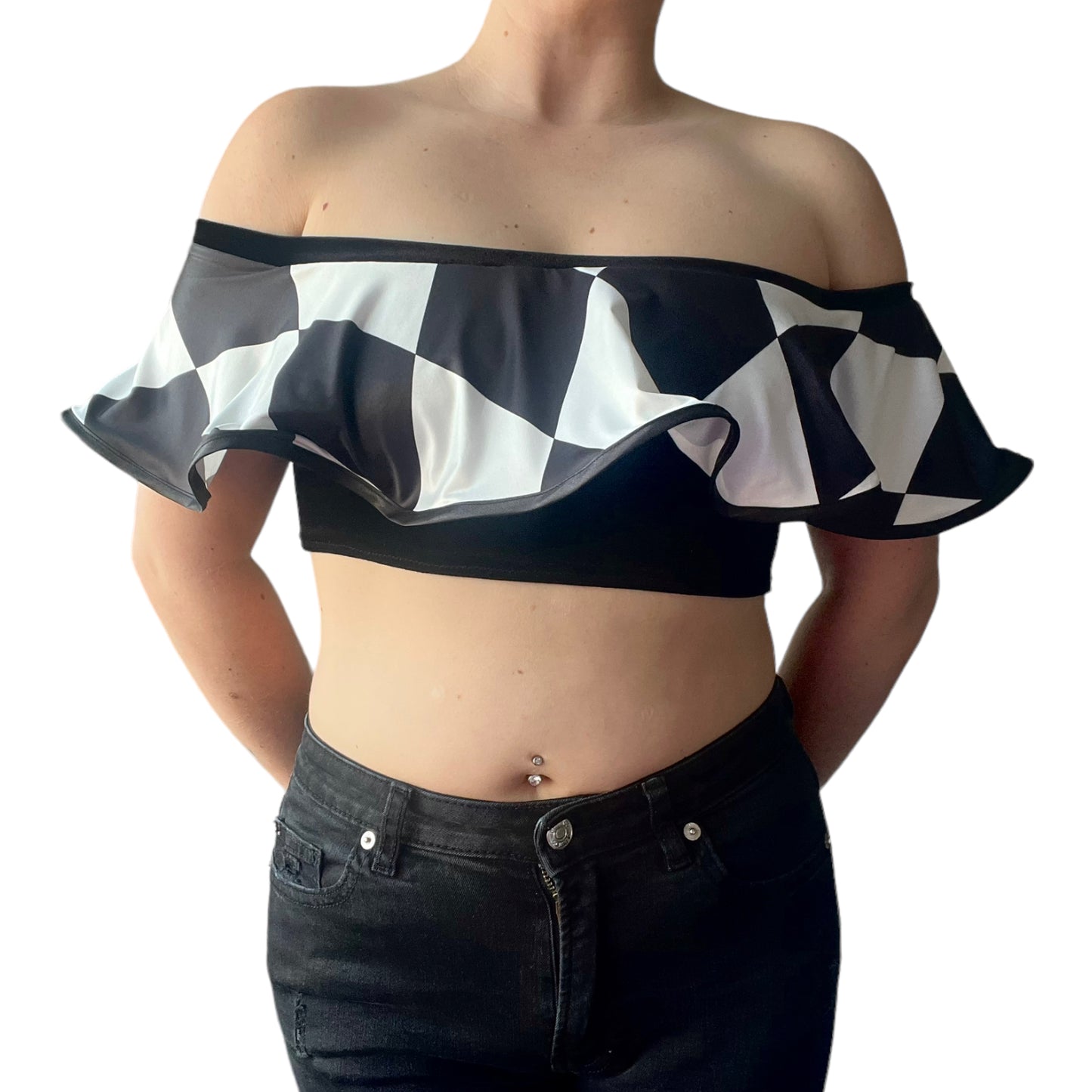 Harlequin Circus Crop Top - Black