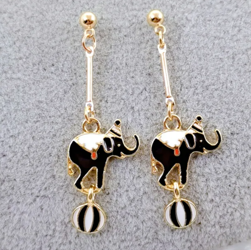 Carnival elephant stud earrings