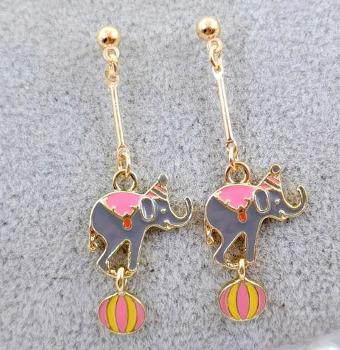 Carnival elephant stud earrings