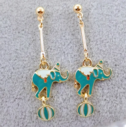 Carnival elephant stud earrings