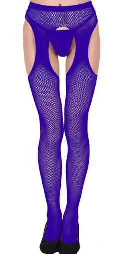 Fishnet suspender tights