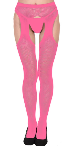 Fishnet suspender tights