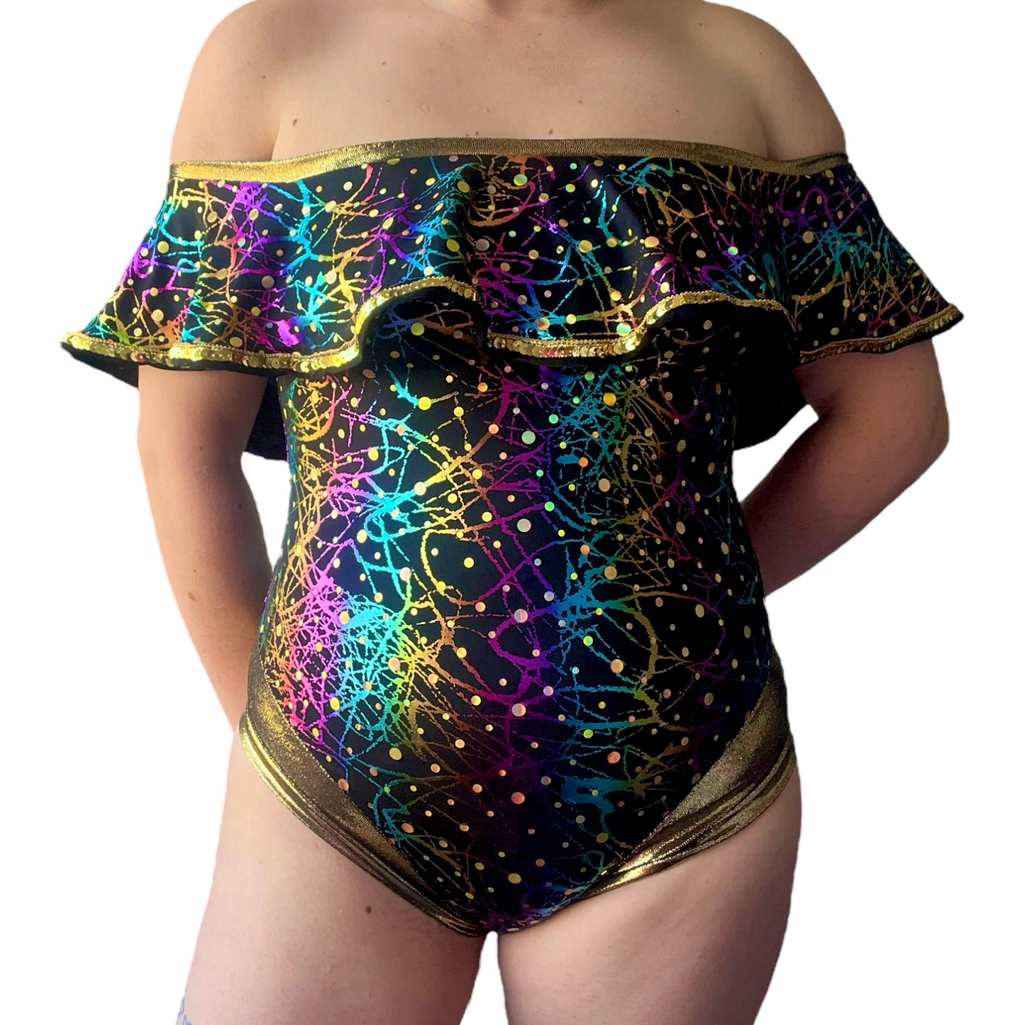 Galaxy Rainbow Sparkles Leotard - Black