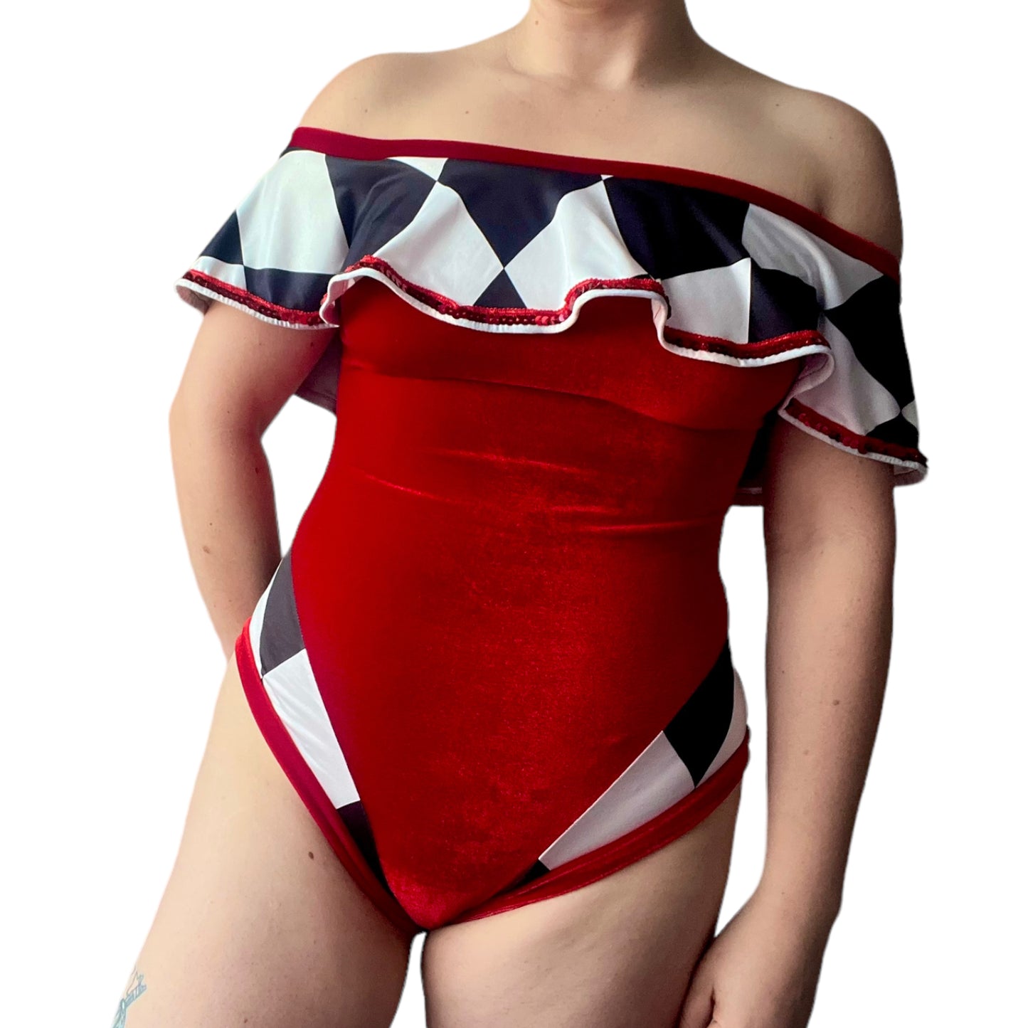 Harlequin Circus Leotard - Red