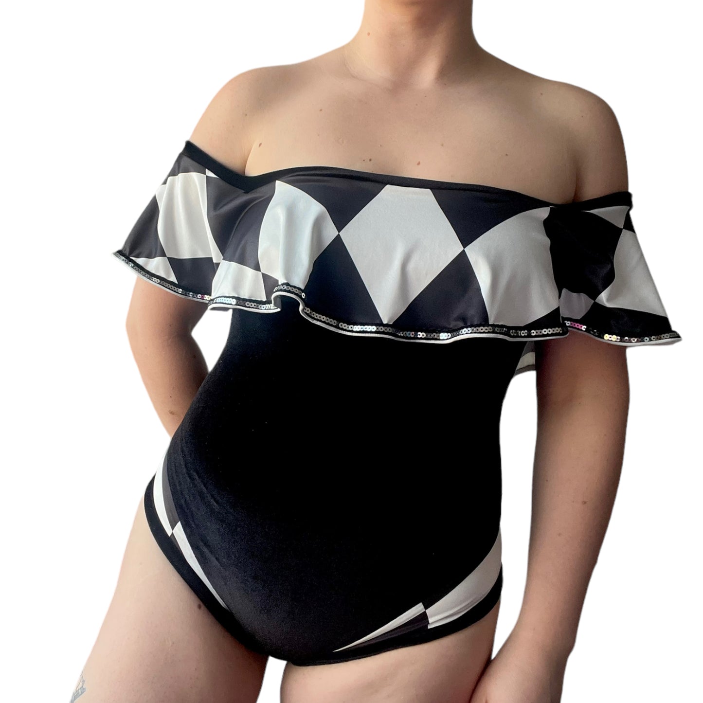 Harlequin Circus Leotard - Black