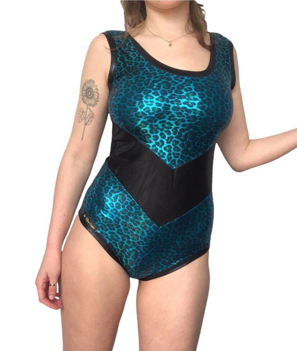 Ex Stock Blue leopard Leotard