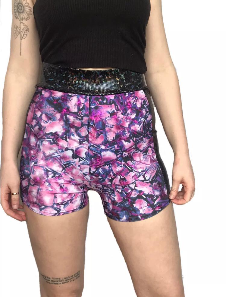 Ex Stock Purple Disco Hotpants