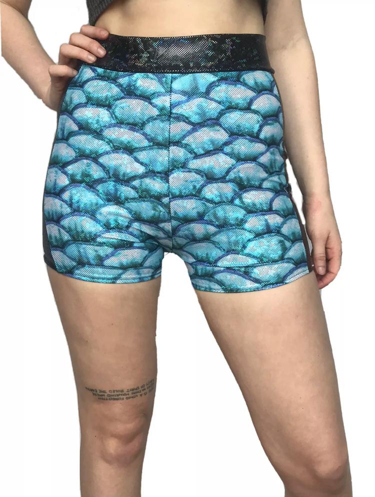 Ex Stock Mermaid Scale Hotpants