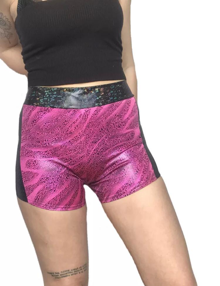 Ex Stock Pink Zebra Hotpants