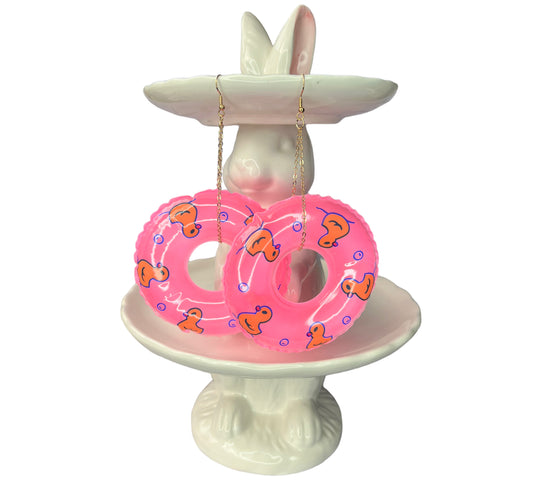Rubber ducky hoop earrings