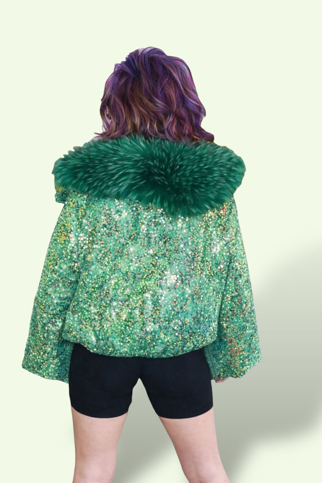 Disco Diva Coat - Emerald Green