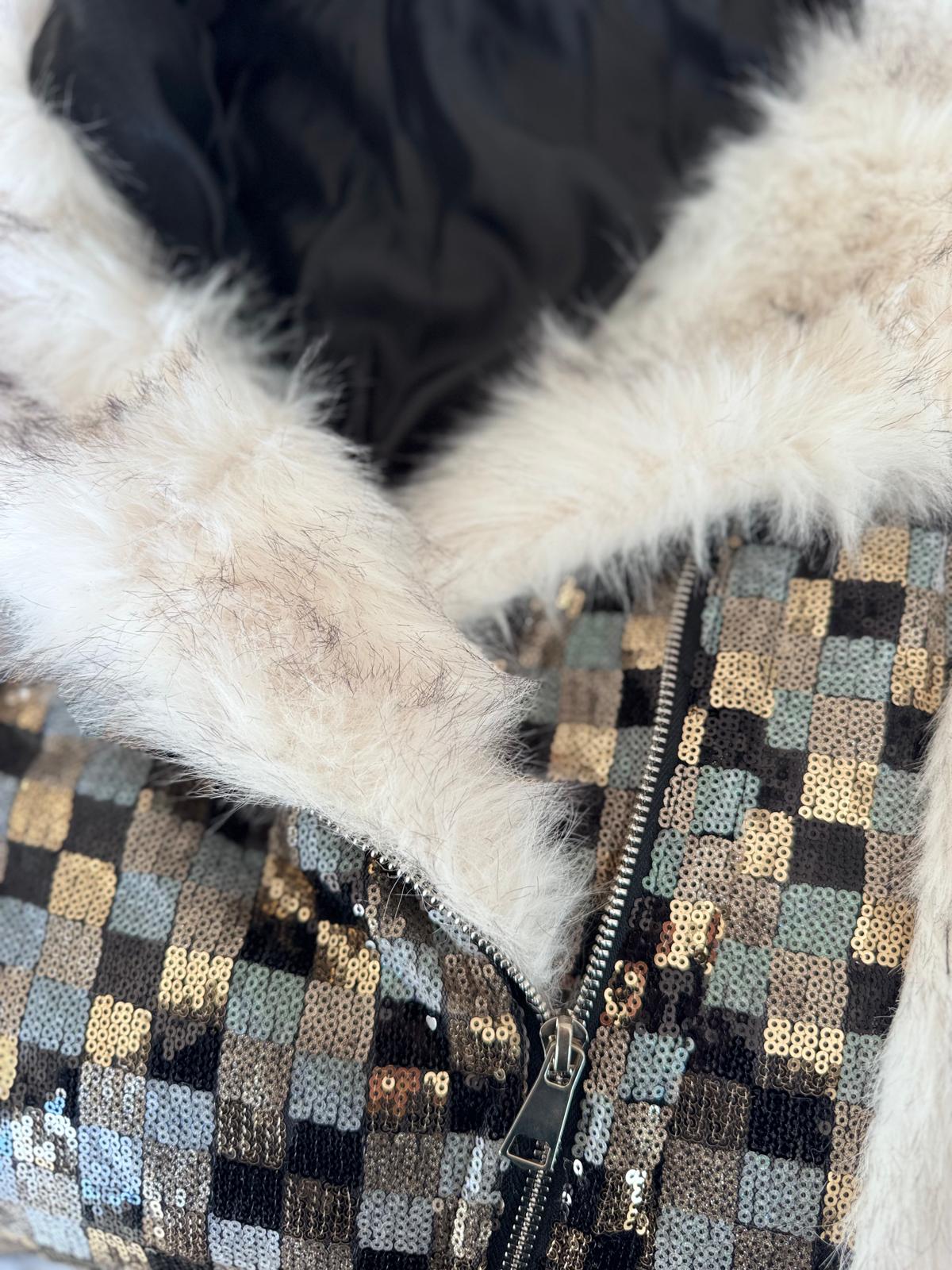 Checker Board Master White Fox Coat