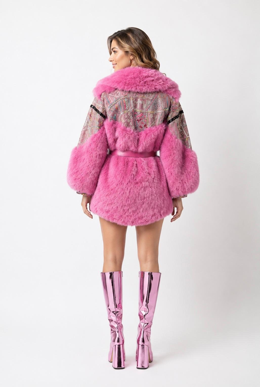 Star of the Show - Pink Luxury Fur Coat